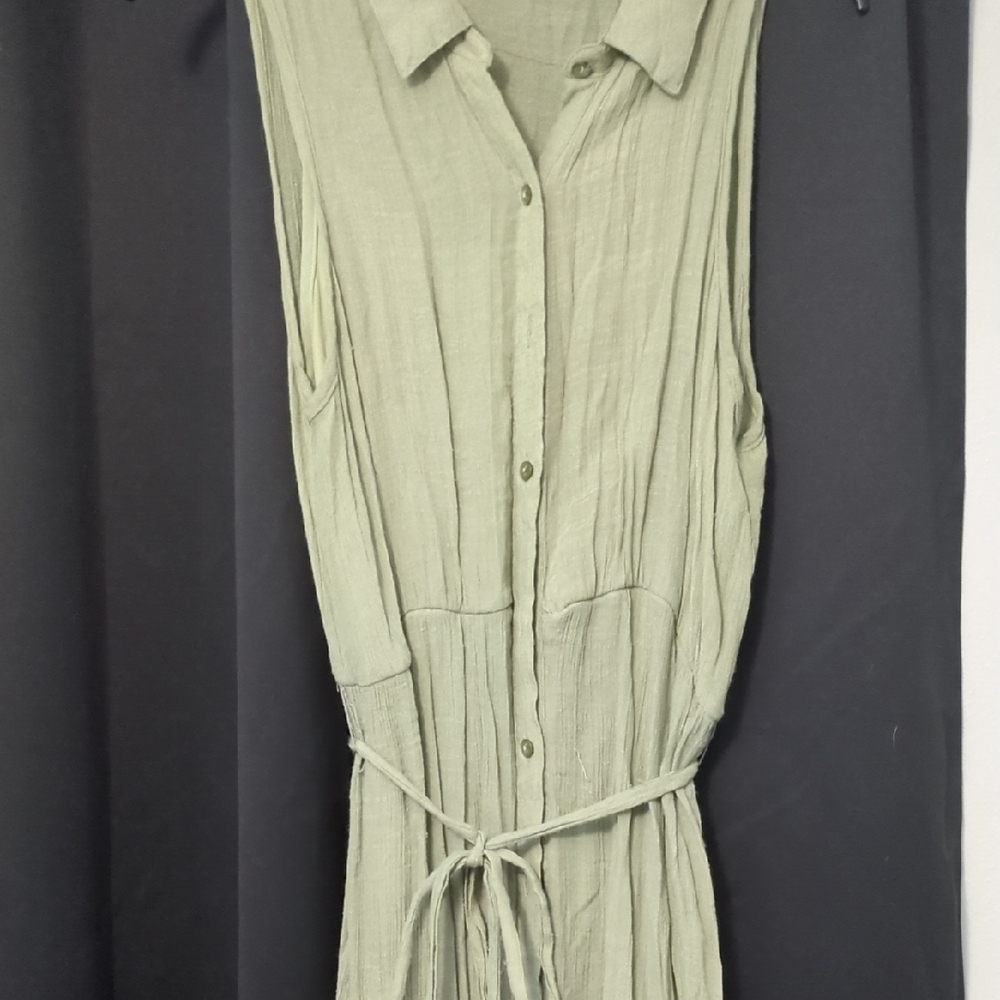 Mlle Gabrielle Sage Button-Down Maxi Dress